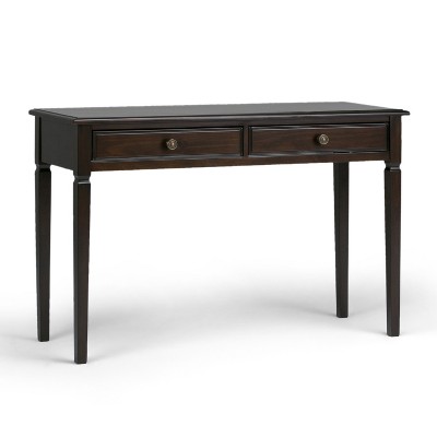 dark wood console table with drawers