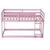 NicBex Twin over Twin Bunk Bed Wooden Bed Frame Low Height Design with Ladder and Full Length Guardrail, No Box Spring Required - 3 of 4