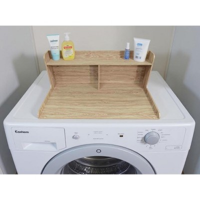 Washer Dryer Countertop, Wood Laundry Countertop with 2.75" h Edge Rails, Waterproof Washer Dryer, Cover with Anti-Slip Pads