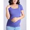 Women's Square Neck Rib Knit Short Sleeve Top | Motherhood Maternity - 4 of 4