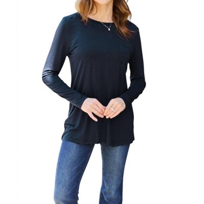 Women's Luxe Long Sleeve Top With Pockets - Basic Bae