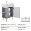 GlasFlength Bathroom Storage Cabinets, Freestanding, Open shelving Bathroom Vanity，Assembly Required, Gray, 21.6"*12.2"*33.8" - 2 of 4