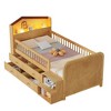 Vynxaria Twin Low Loft Bed House Shape Headboard 4 Storage Drawers Solid Wood natural Kids Loft Bed with Guardrails Stairs - 4 of 4