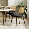 FURNIinspire Accent Chairs Set of 2, Mid-Century Modern Kitchen Chairs with Rattan Backrest, Kitchen, Living Room, Black, 21.3"*19.3"*31.1" - 2 of 4