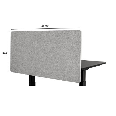 Cool Gray Acoustic Desk Divider with Clamp-On Design