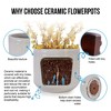 NAYSAYE Planter Ceramic Flowerpot Modern Design for Indoor Outdoor Garden, Milk White, 16.15"*16.15"*14.38" - 2 of 4