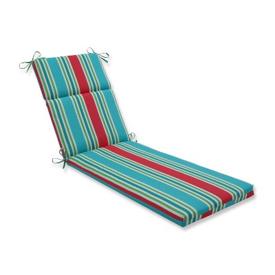 Aruba Stripe Chaise Lounge Outdoor Cushion Blue - Pillow Perfect