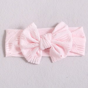 MyKids-USA Baby Solid Color Hollow Out Thin Breathable Bow Tie Hot Sale Headband - 1 of 4