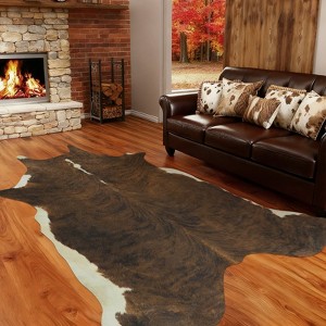 LOVEVOOK Faux Cowhide Rug 5x6.2 Feet, Cow Print Rugs for Bedroom Living Room Western Decor, Faux Fur Animal Cow Hide Carpet - 1 of 4