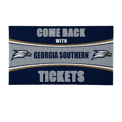 Evergreen Come Back with Tickets Georgia Southern University 28" x 16" Woven PVC Indoor Outdoor Doormat