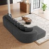 131.1 Inch Sectional Sofa Set with Left Chaise, Modular Design Curved L-Shaped Sofa with 10 Pillows, Chenille Fabric Sofa-Coolbibila - 3 of 4