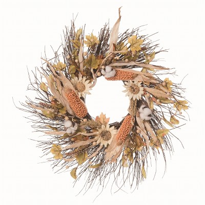 Transpac Floral Multicolor Harvest Bountiful Wreath