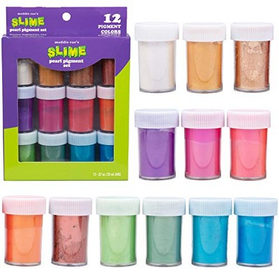 Maddie Rae's Slime Pearl Pigment Powder - 12 Mica Powder Colors - XL (6 Grams each Package), Great for Slime, Soap Making, Candle Making, Bath Bomb Dye Colorant