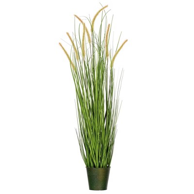 Vickerman Artificial Potted Artificial Grass and Cattails