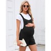 KOJOOIN Women's Maternity Overall Shorts Summer Casual Sleeveless Rompers Loose Strap Shorts Jumpsuit with Pockets - 2 of 4