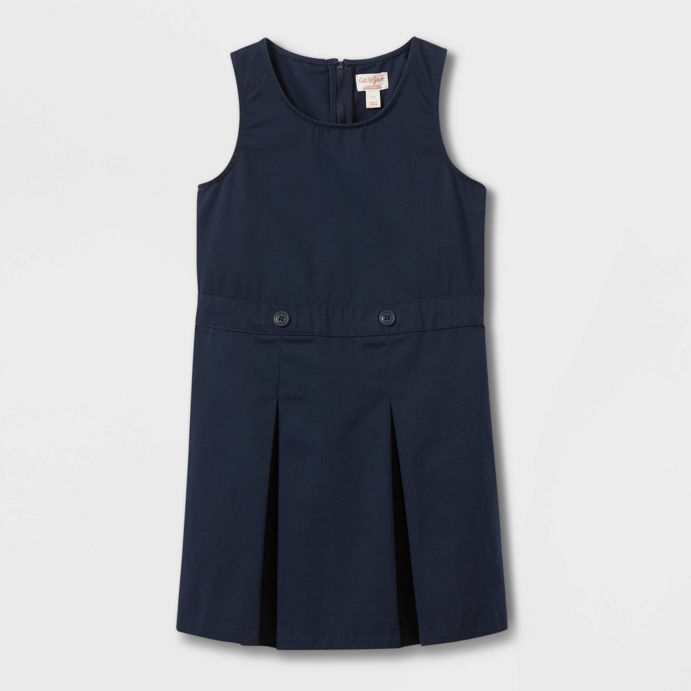 Girls' Sleeveless Uniform Woven Jumper - Cat & Jack™ Navy 18