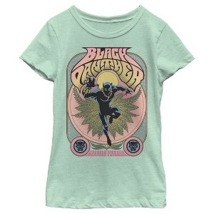 Girl's Marvel Black Panther Vintage 70's Poster Style T-Shirt - 1 of 4