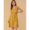 INSPIRE CHIC Women's Midi Polka Dots V-Neck Tie Drawstring Waist Sleeveless Dress - 4 of 4
