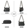 Crossbody Bags, Black Leather Shoulder Handbags with Wide Strap - 2 of 4