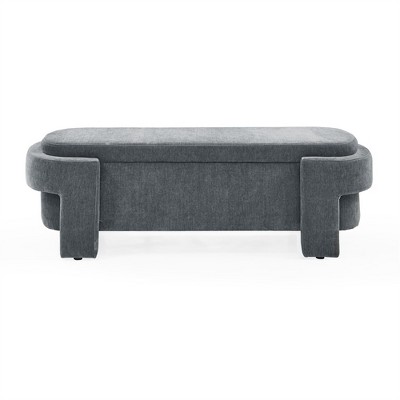 OUTSUPPLY Upholstered Storage Bench for Living Room, Bedroom, Entryway, Modern Footrest Ottoman with Hidden Compartment