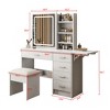 Fashion Vanity Desk, with Mirror, 3 Color Lighting Brightness Adjustable Makeup Lights, Table and Chair - 2 of 4
