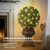 20" Artificial Plant Topiary Ball, Pre-Lit Artificial Topiary Plant with 50 Lights, Timer and Remote Control, Artificial Outdoor Porch Trees, 2PCS - 3 of 4