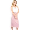 Anna-Kaci Women's Satin Midi Skirt With A-Line Silhouette And Elastic Waistband - 3 of 4