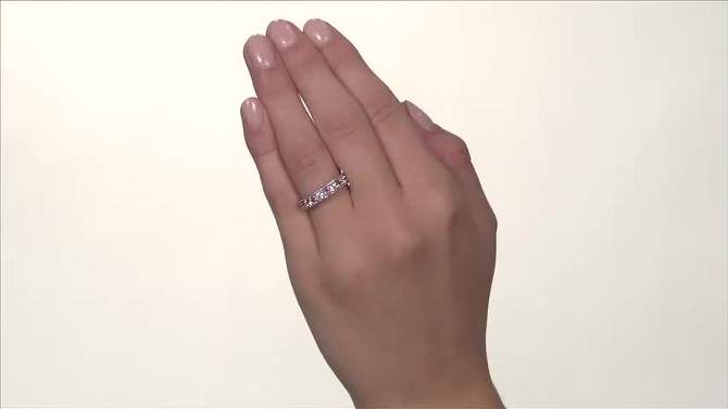 Silver 4/5ct Created Pink Sapphire and Created White Sapphire Ring, 2 of 6, play video