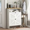 TiramisuBest Modern Minimalist MDF Shoe Cabinet - The sliding door design adds a touch of fashion to your home - White MDF Design - 3 of 4