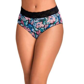 Jockey Women's No Panty Line Promise Tactel Lace Hip Brief 6 Green Floral