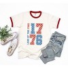 Simply Sage Market Women's Land Of The Free Retro Stars Short Sleeve Ringer Tee - 2 of 3