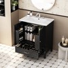 30" Black Vintage Bathroom Vanity with Sink, Soft-Closing Door, Multi-Storage Space - 2 of 4