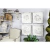 Vintage Fiberglass Floral Wall Decor Set of 4 White - Olivia & May: Modern Botanical Carvings, Includes Mounting Hardware - 2 of 4