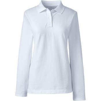 Lands' End School Uniform Women's Long Sleeve Feminine Fit Mesh Polo Shirt
