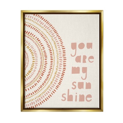 Stupell Industries You're My Sunshine Motivational Phrase Boho Stripe Circle