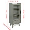 Modern Bathroom Storage Cabinet & Floor Standing cabinet with Glass Door with Double Adjustable Shelves and Drawer, Extra Storage Space on Top - 2 of 4