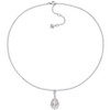 EVERLY JEWELRY | Sterling Silver 8-8.5mm Cultured Freshwater Pearl and Diamond Accent Pearl Necklace with Chain, 16" - 2 of 4