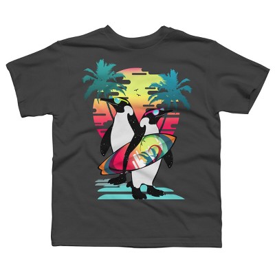 Boy's Design By Humans Penguin Summer Vacation By clingcling T-Shirt