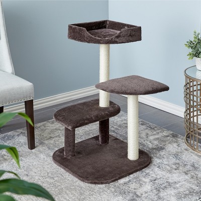 Two by Two Longmont - Brown Scratching Post Cat Furniture - 34.6 in. Tall