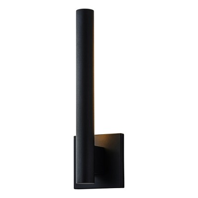 C Cattleya 1-Light Matte Black Dimmable LED Outdoor Wall Light with Frosted Glass Diffuser