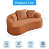 Mjkone Minimalist Curved Loveseat Sofa Couch,Chenille Upholstered 2-Seater Sofa with 3 Pillows,No Assembly Required - 2 of 4