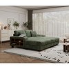 TIRAMISUBEST 110in Sofas Convertible Corduroy Sectional Extra Wide Chaise Double Lounge Built In Storage Armrests Living Room Home Gym, Green - 3 of 4