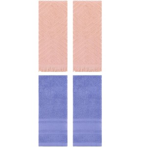 REGALWOVEN 4 Pcs Bathroom Cotton Soft and Absorbent Geometric Hand Towel 13" x 29" - 1 of 4