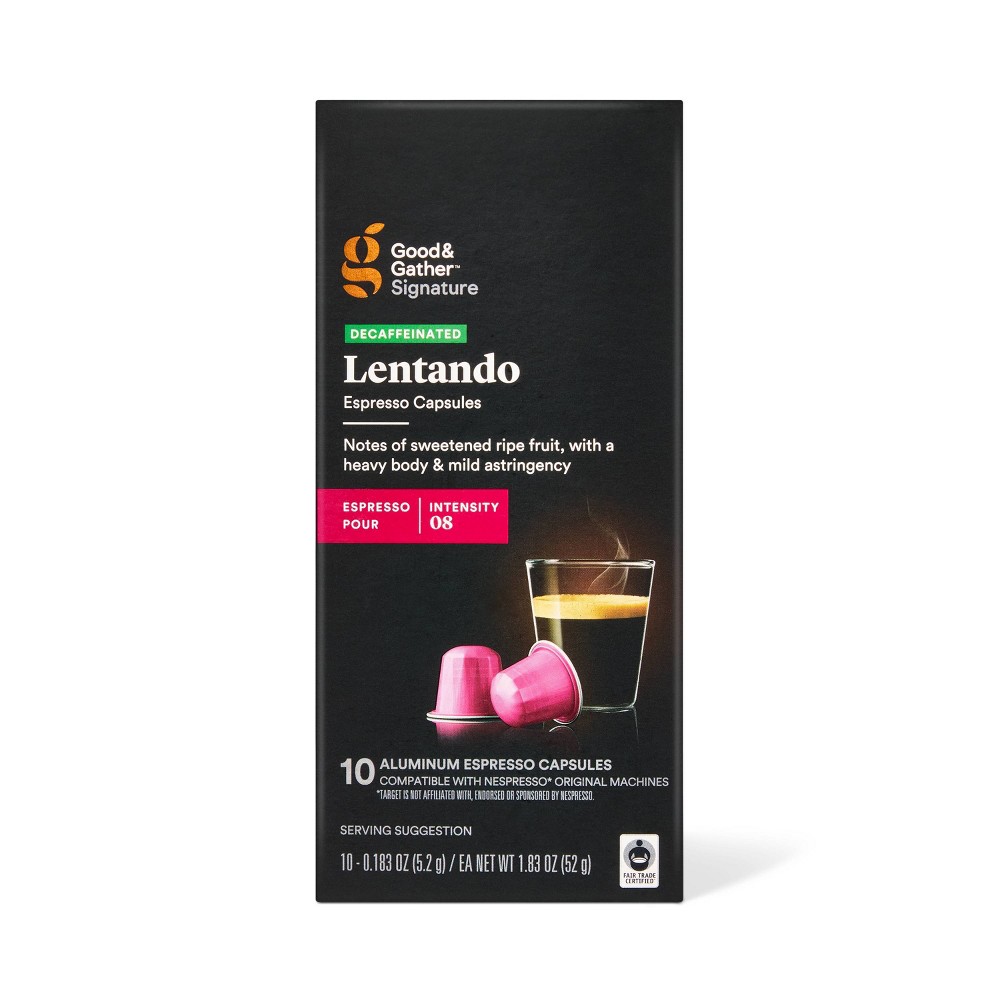 Signature Decaf Espresso Roast Lentado Pods Coffee - 10ct - Good & Gather™