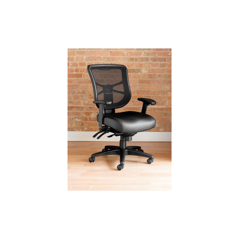 Alera Alera Elusion Series Mesh Mid-Back Multifunction Chair, Supports Up to 275 lb, 17.7" to 21.4" Seat Height, Black Model No ALEEL4215, 1 of 8