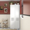 Famapy Modern White Bathroom Storage Unit with Lower - level Laundry Hamper - 2 of 4