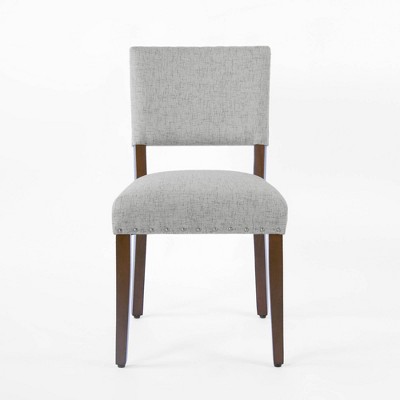 Set of 2 Stripe Dining Chairs Gray Woven - HomePop