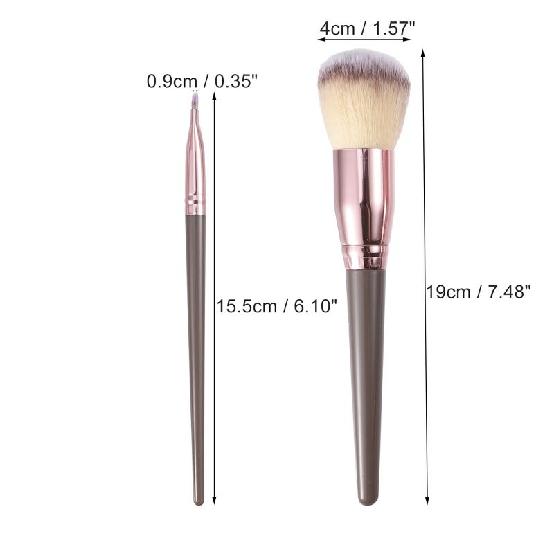 Unique Bargains Makeup Brush Set Concealer Blush Plastic Metal Handle 10 Pcs, 4 of 7