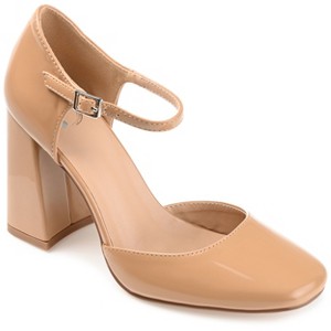 Journee Womens Hesster Mary Jane Mid Block Heel Square Toe Pumps - 1 of 4