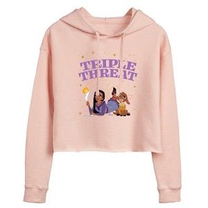 Women's - Disney - Triple Threat Asha Star Valentino Cropped Graphic Hoodie - 1 of 3